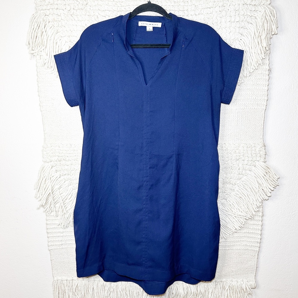 LOYAL HANA navy blue maternity / nursing Cybelle shirt dress S